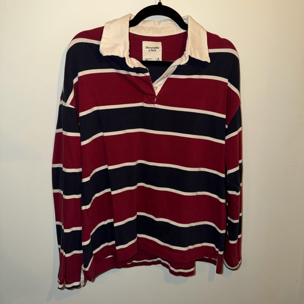 Abercrombie and Fitch long sleeve rugby polo shirt